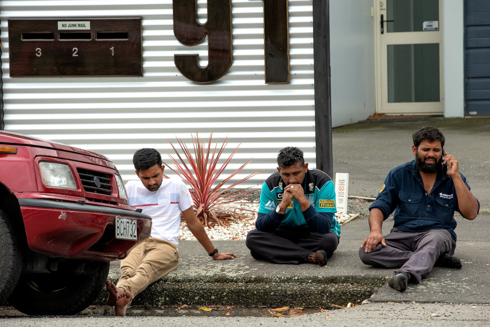 Grieving members of the public following a shooting at the Al Noor mosque in Christchurch, New Zealand, March 15, 2019. u00e2u20acu201d Reuters pic 